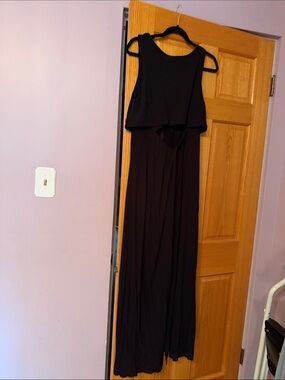 A.L.C. Black Sleeveless Maxi Dress With Open Front